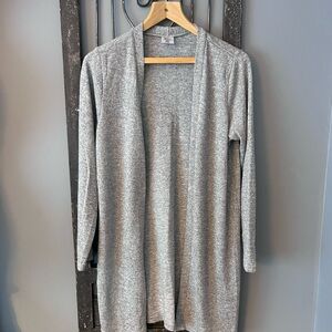 Elegant Heather Gray Women's Cardigan